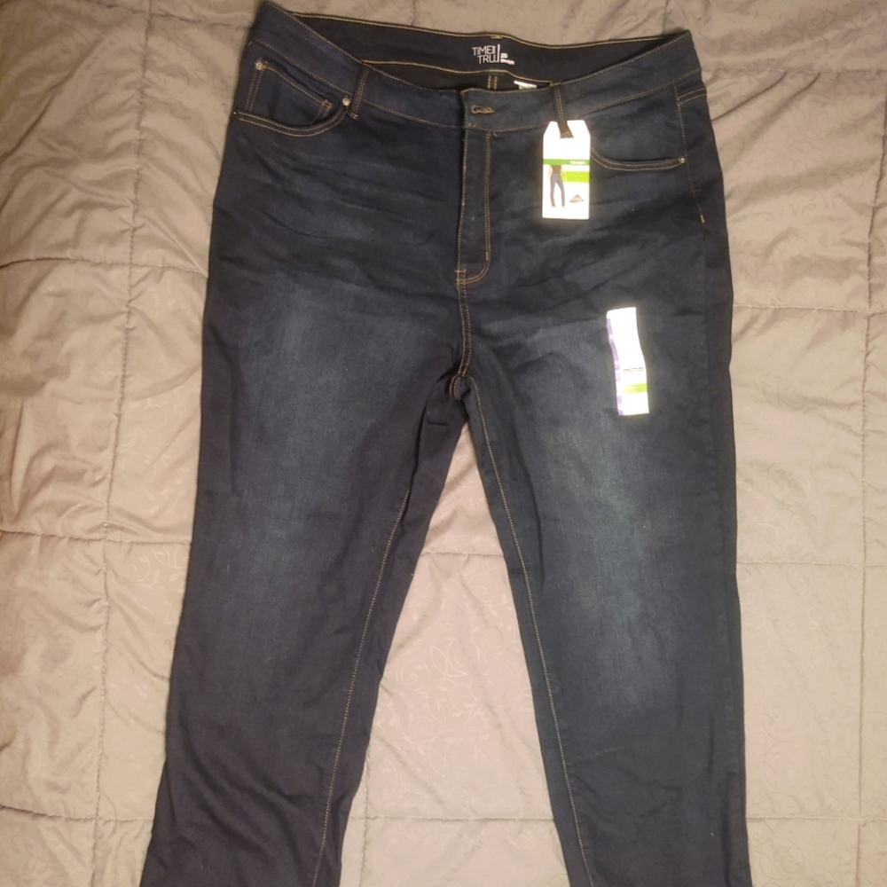 Time and Tru Mid Rise Straight Leg Dark Wash Plus Size 20 Women's Jeans
